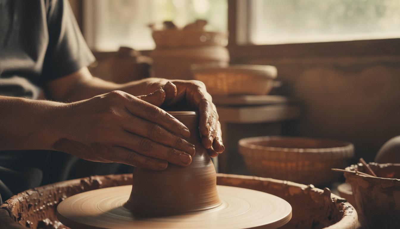 Artisan hands crafting custom piece